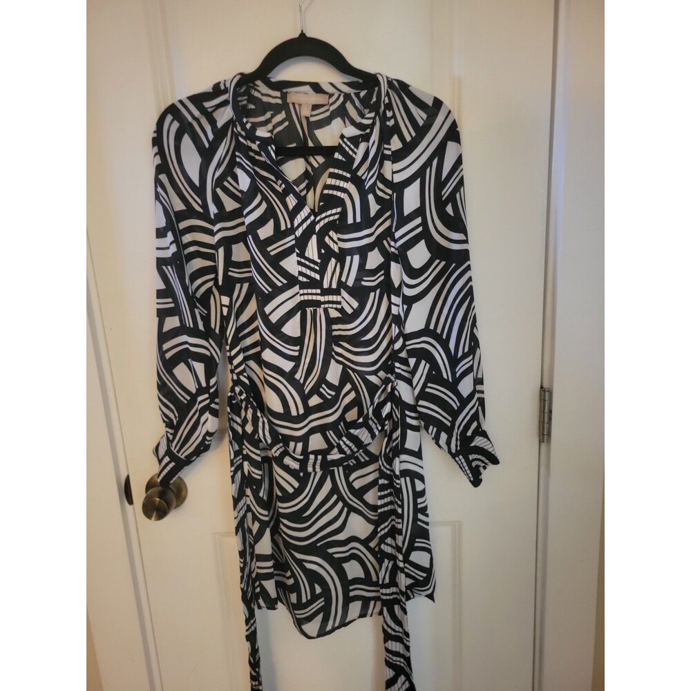 Banana Republic Fancy Feminine Summer Geometric Patterned Dress With Sash Sz 0